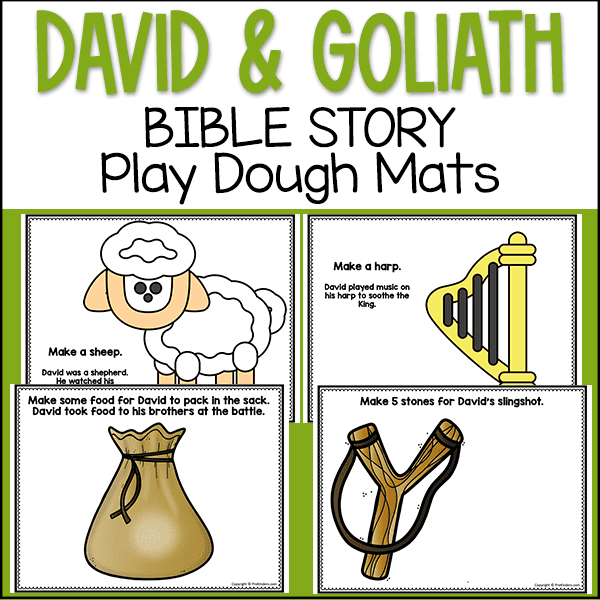 David and Goliath Bible Story Play dough Mats