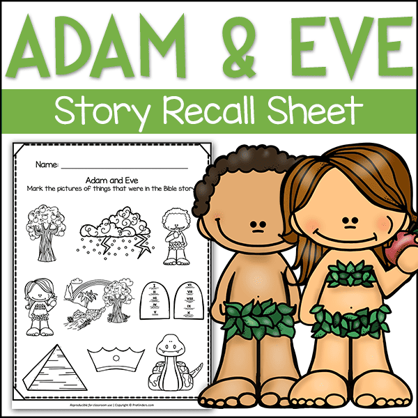 Bible Story Sheet Adam and Eve