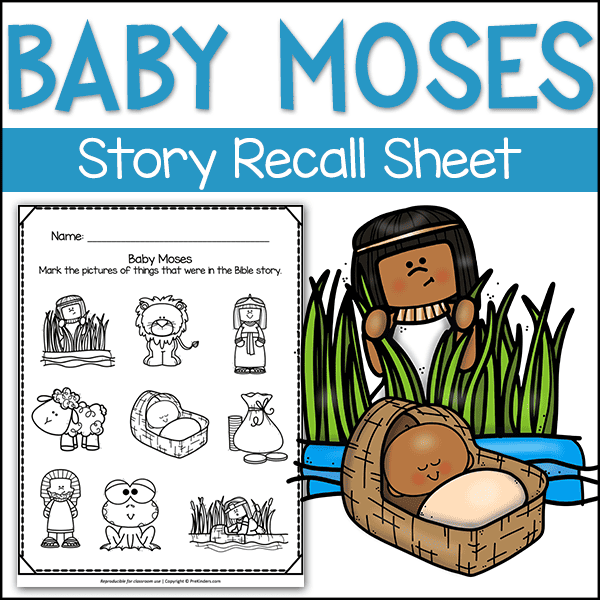 Bible Story Sheet baby Moses 