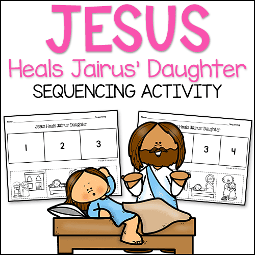 Jesus Miracle Bible Story Sequencing Sheet - Jairus