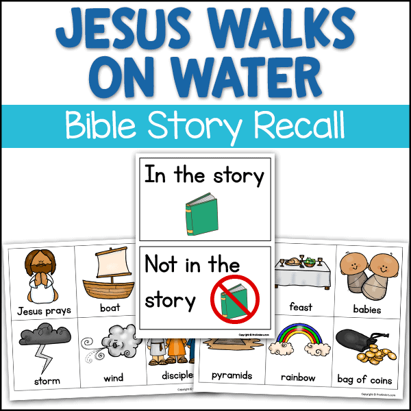 Jesus Walks on Water Bible Story Recall Game, Miracles of Jesus