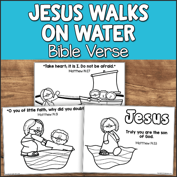 Jesus Walks on Water Bible Verse Sheet