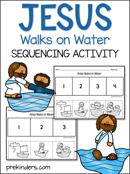 Jesus Walks on Water Bible Story Sequencing Printable Sheet