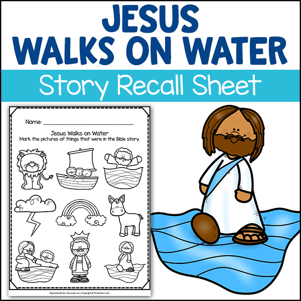 Peter and Jesus Bible Story Recall Printable Sheet