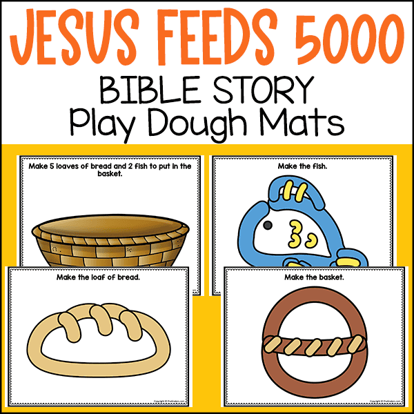 Jesus feeds 5000 bible story play dough mats