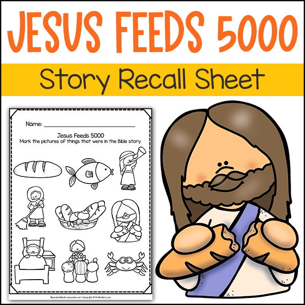 Jesus feeds five thousand worksheet