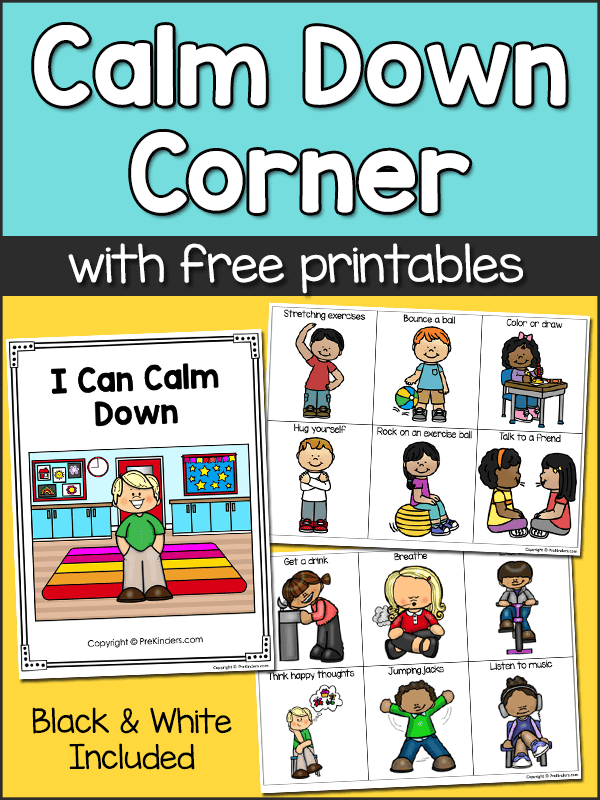 Calm Down Corner Printables and Ideas - PreKinders Preschool Activities