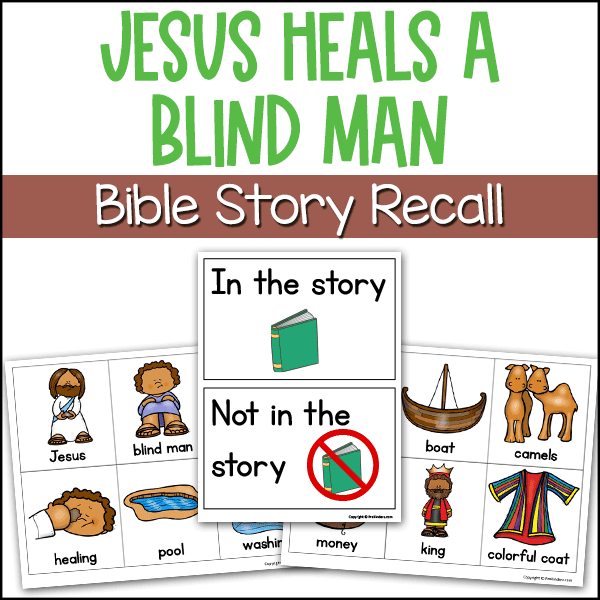 Jesus Heals a Blind Man Bible Story recall game printable