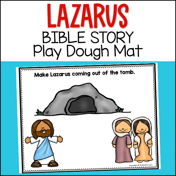 lazarus bible story play dough mat