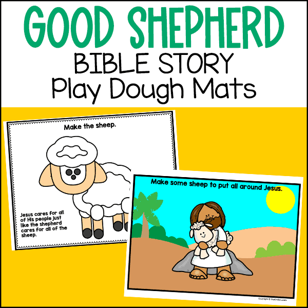 Good Shepherd bible story play dough mat