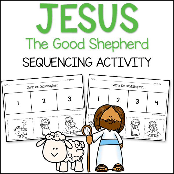 Jesus Good Shepherd bible story sequencing printable