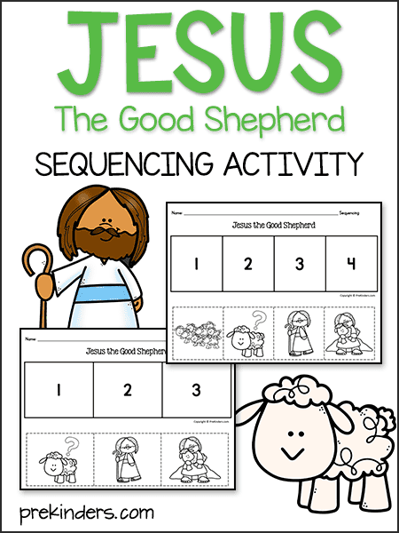 Jesus Good Shepherd bible story sequencing printable
