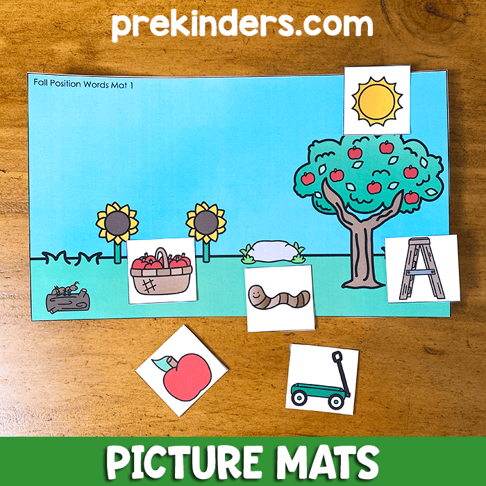 position words printable picture mats for fall