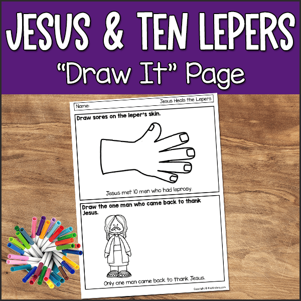 Jesus Heals Ten Lepers Bible Story Draw It Sheet